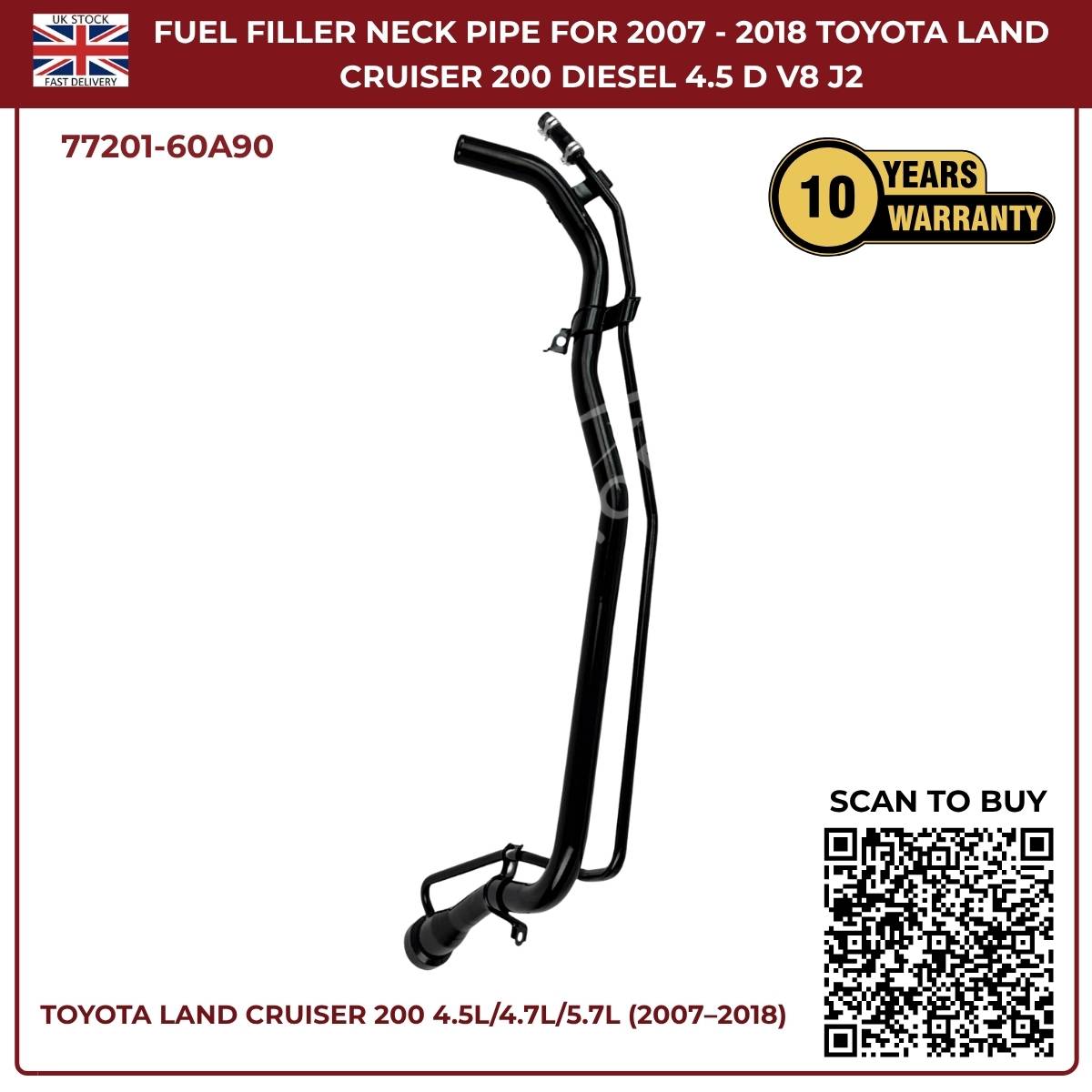 Fuel Tank Filler Neck Pipe For Toyota Land Cruiser 200 (2007–2018) 4.5L AWD Diesel – Direct Fit Replacement