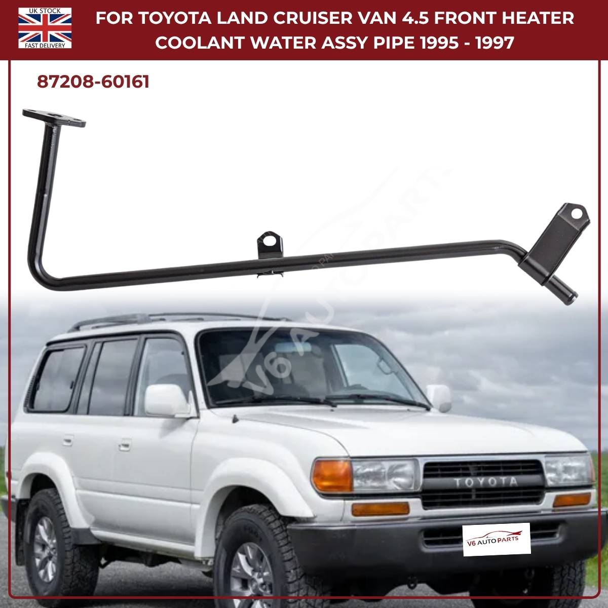 Lexus LX450 Front Heater Coolant Water Outlet Pipe (1996–1997, 1FZ‑FE Petrol, OEM Replacement 87208‑60161)
