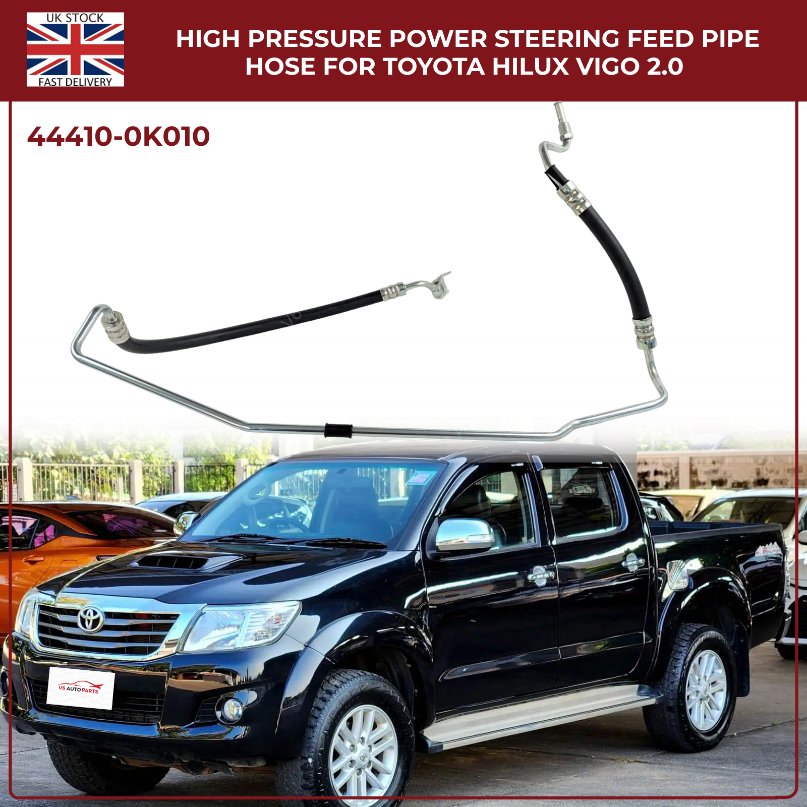 Power Steering High Pressure Pipe Hose Assembly For Toyota Hilux MK7 D4D 2.0L Diesel (2004–2015)