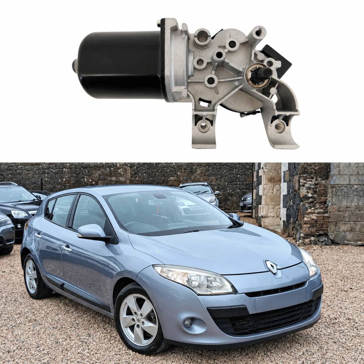 image of Renault Megane II 2003–2009 Front Windscreen Wiper Motor Assembly