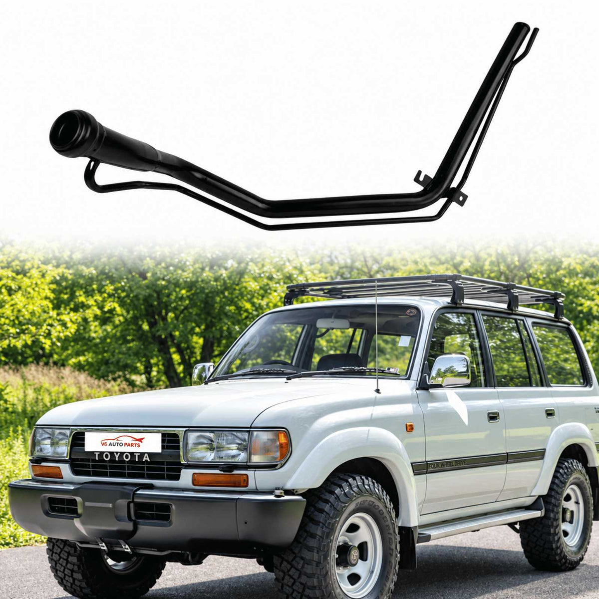 Image of Toyota Land Cruiser 80 diesel fuel filler neck pipe, part number 77201-60331
