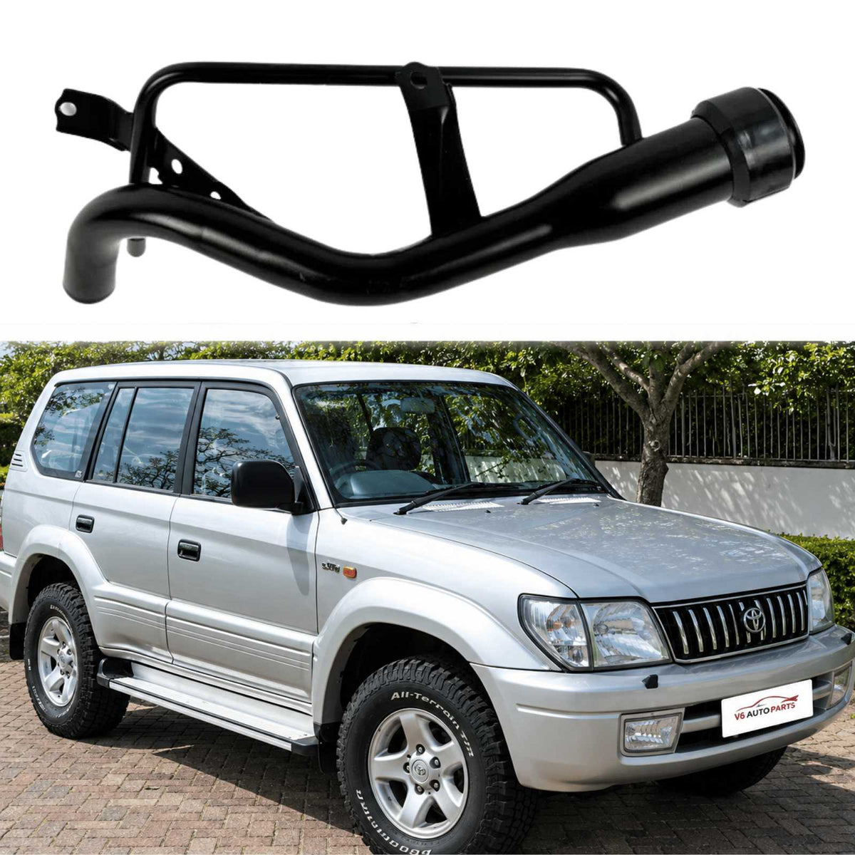 Image of Toyota Land Cruiser Colorado diesel fuel filler neck pipe, part number 77201-60480