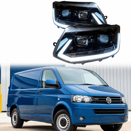 Image of VW Transporter T5 Sequential Indicator Black Headlights – 7E1941015
