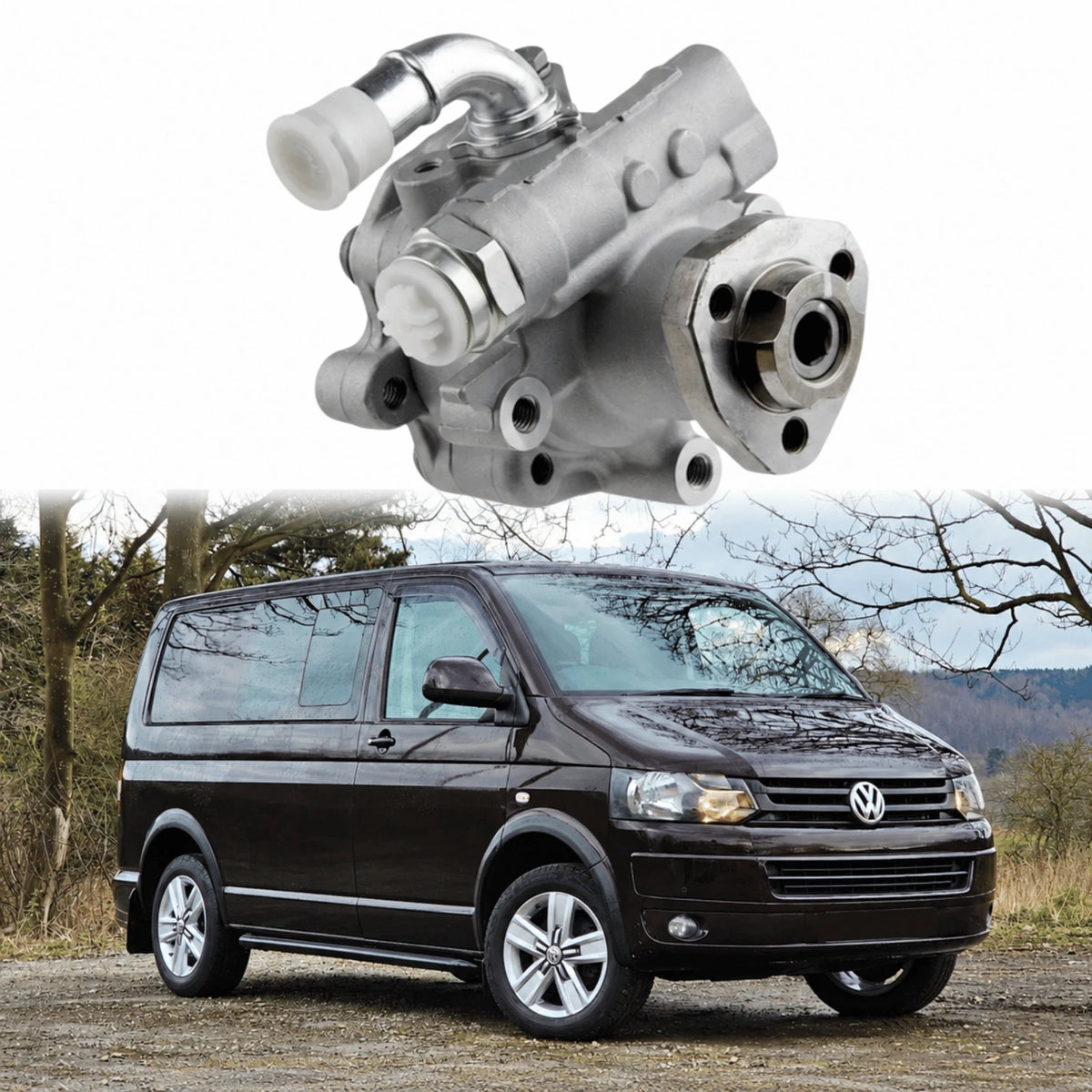 Image of power steering pump 7H0422154F for VW Transporter T5