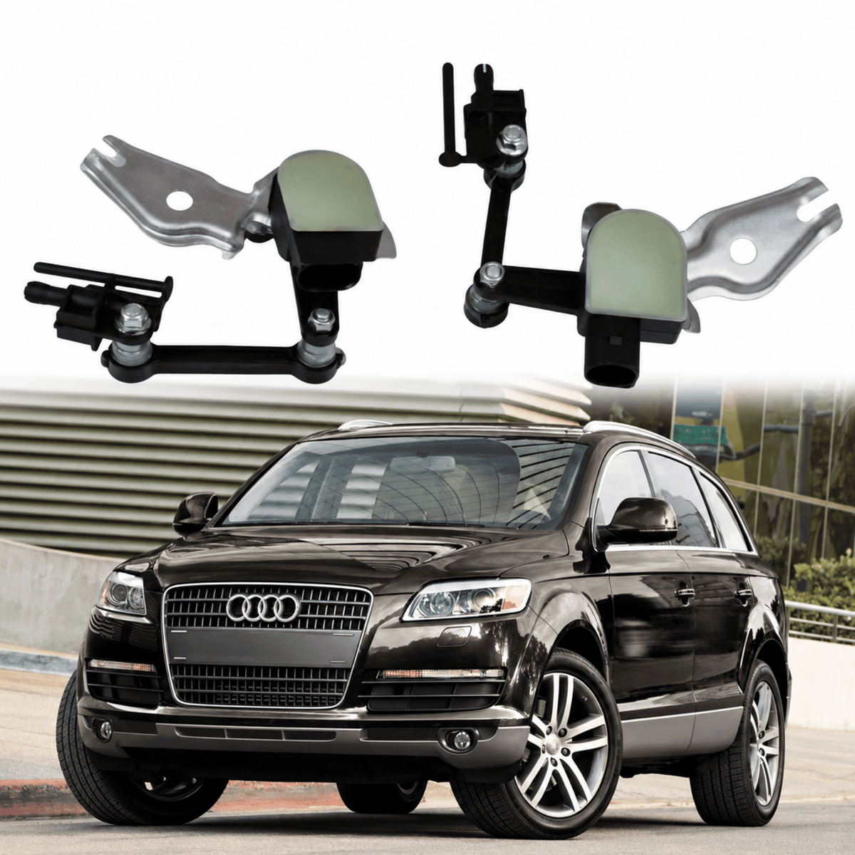 Image of air suspension level sensor pair for Audi Q7 2006-2015