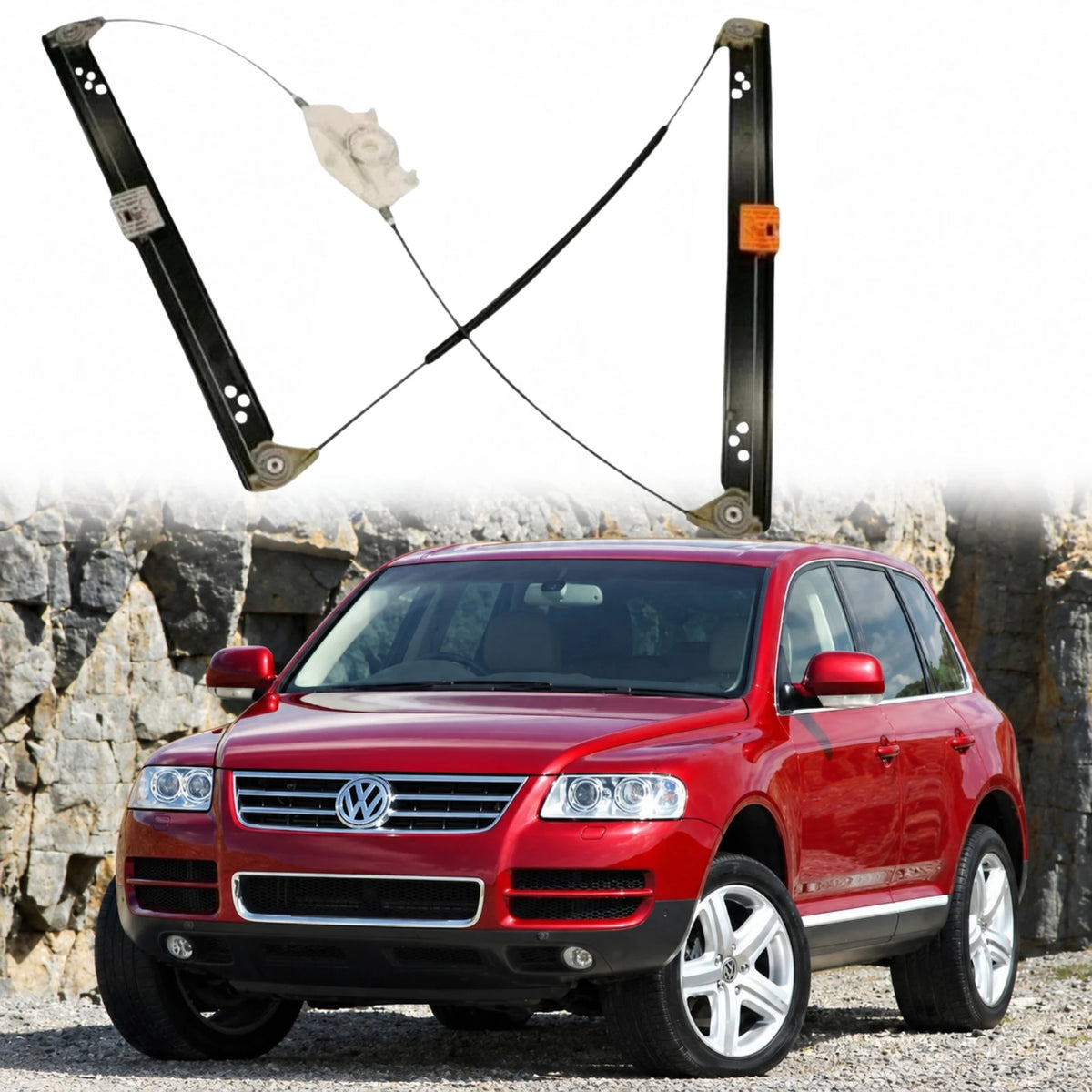 Image of OE Quality VW Touareg Window Regulator Without Motor 7L0837462F