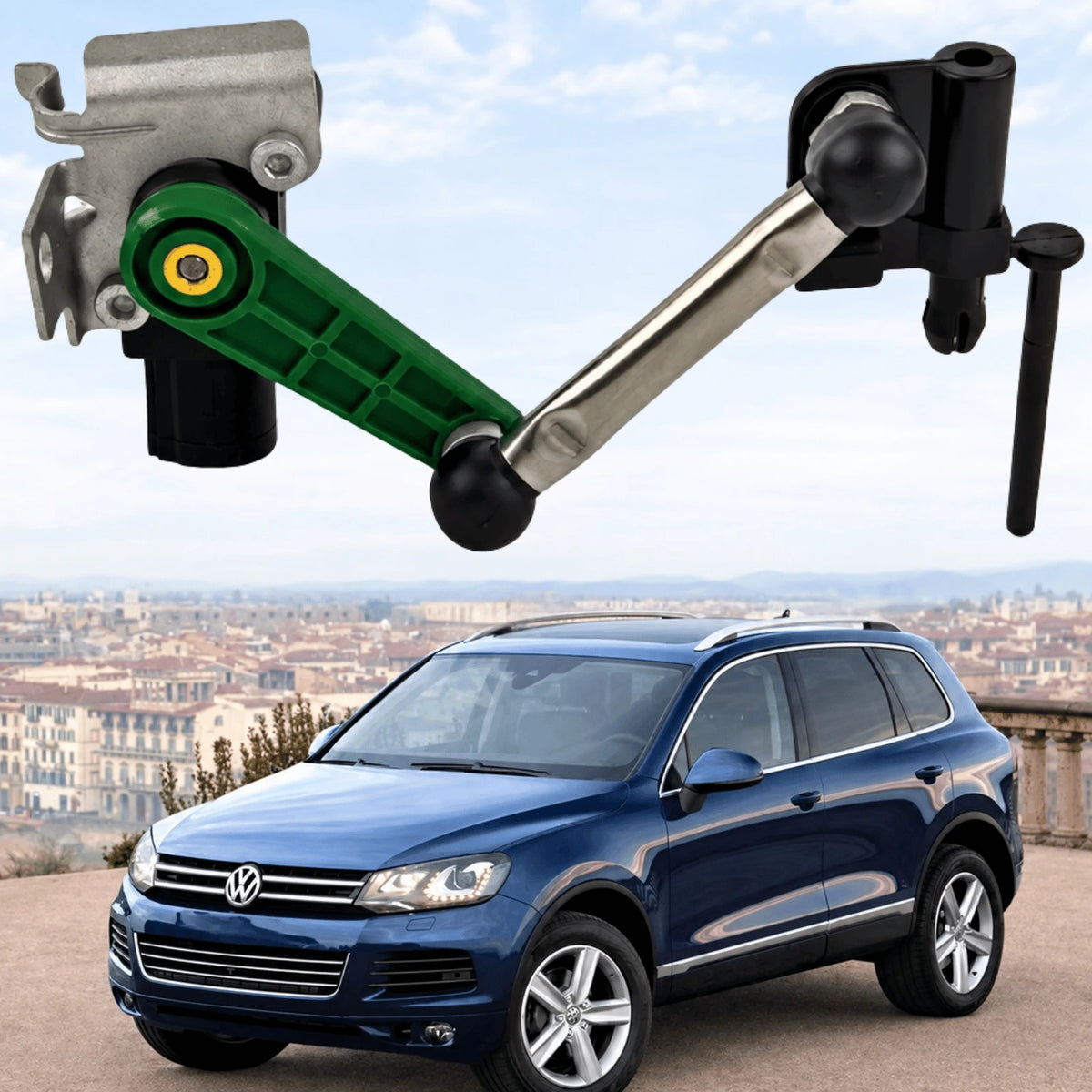 Image of O/S headlight levelling sensor for Porsche Cayenne 2010-2020