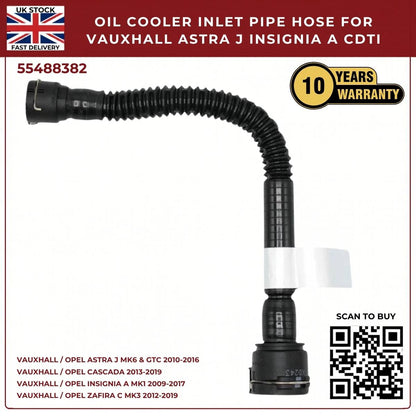 Vauxhall Opel Saab Chevrolet Black Left Oil Cooler Inlet Hose Pipe 55488382