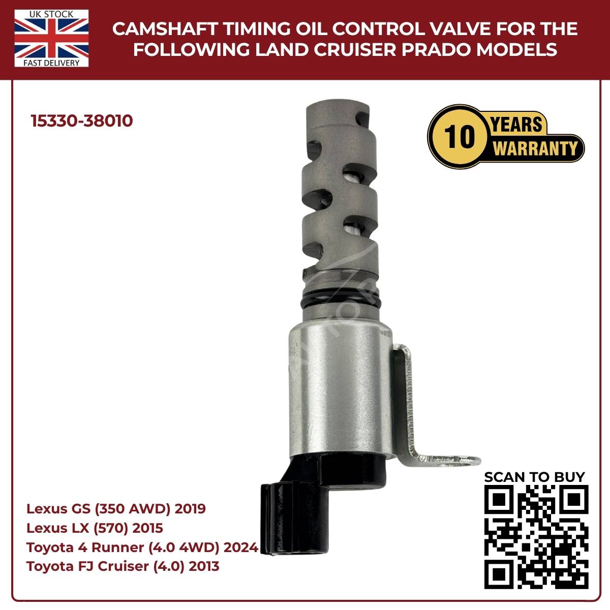 Image of Toyota Land Cruiser Prado VVT oil control valve product number 15330-38010