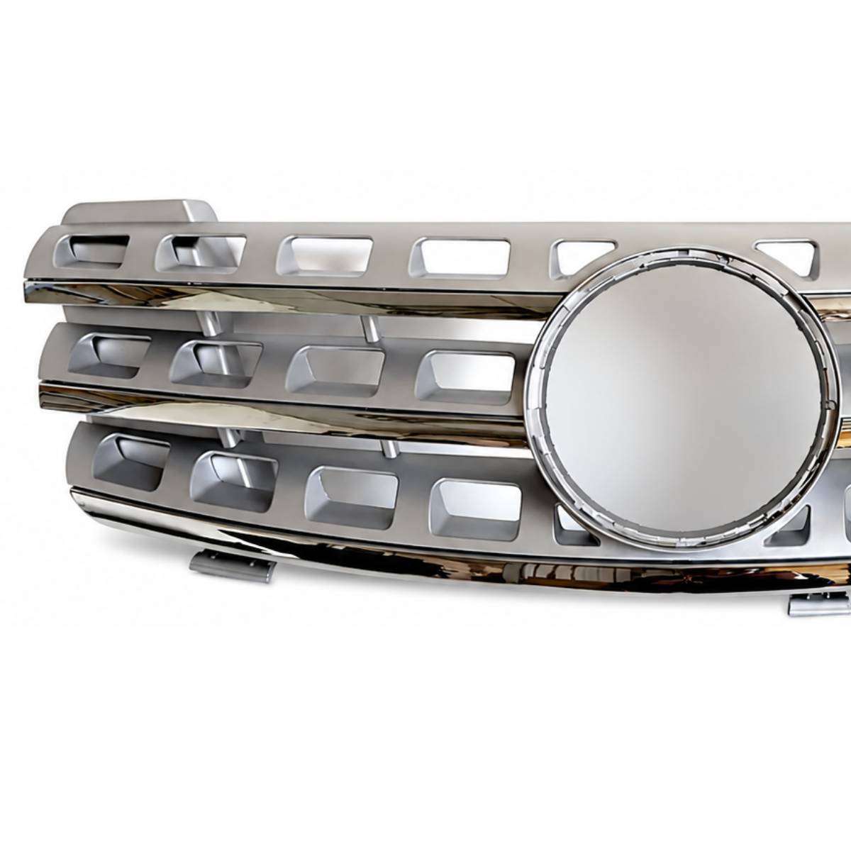 For Mercedes W164 M‑Class Chrome Front Bumper Grille 5‑Hole ML320 ML350 ML500 2005‑2008