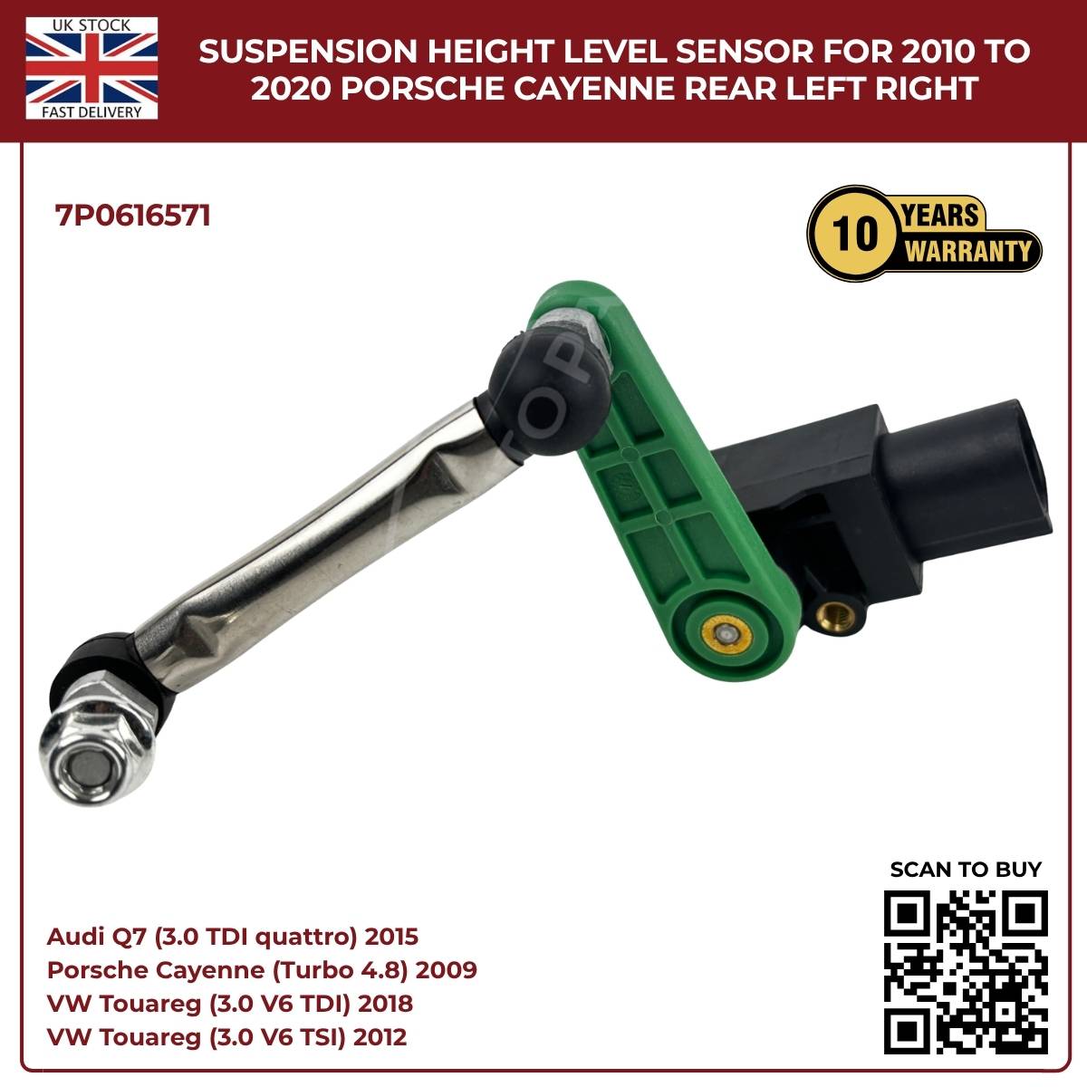 Suspension Height Level Sensor – Rear Left/Right | Porsche Cayenne (2010–2020)