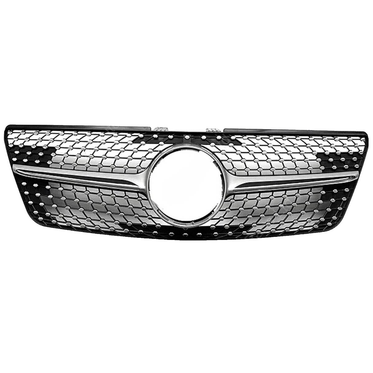For Mercedes M-Class W164 Front Radiator Diamond Chrome Grille (2009–2012 ML320)