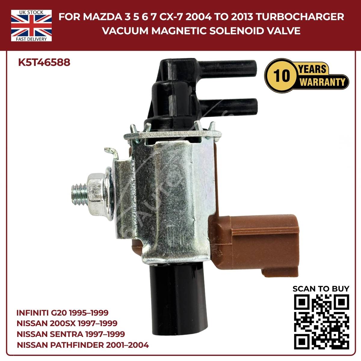 Mazda 3 5 6 7 CX-7 (2004–2013) Intake Turbocharger Vacuum Solenoid Valve – OEM Replacement