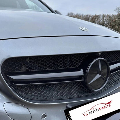 Mercedes C-Class W205 C43 AMG Front Grille Emblem Badge – Gloss Black (2018–2020)
