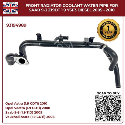 Radiator Coolant Water Pipe – Vauxhall/Opel Vectra & Signum Diesel 1.9 CDTI (2004–2008) | OEM Replacement 93194989
