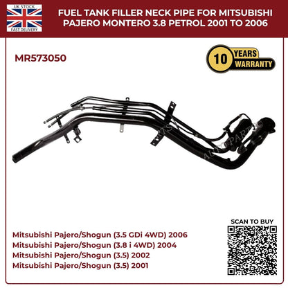 Fuel Tank Filler Neck Pipe for Mitsubishi Pajero/Montero 3.8L Petrol (2001–2006) – Direct Fit Replacement