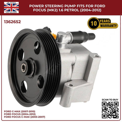 Power Steering Pump – Fits Ford Focus Mk2 1.6 Petrol (2004–2012) | OEM 4M513A696AD
