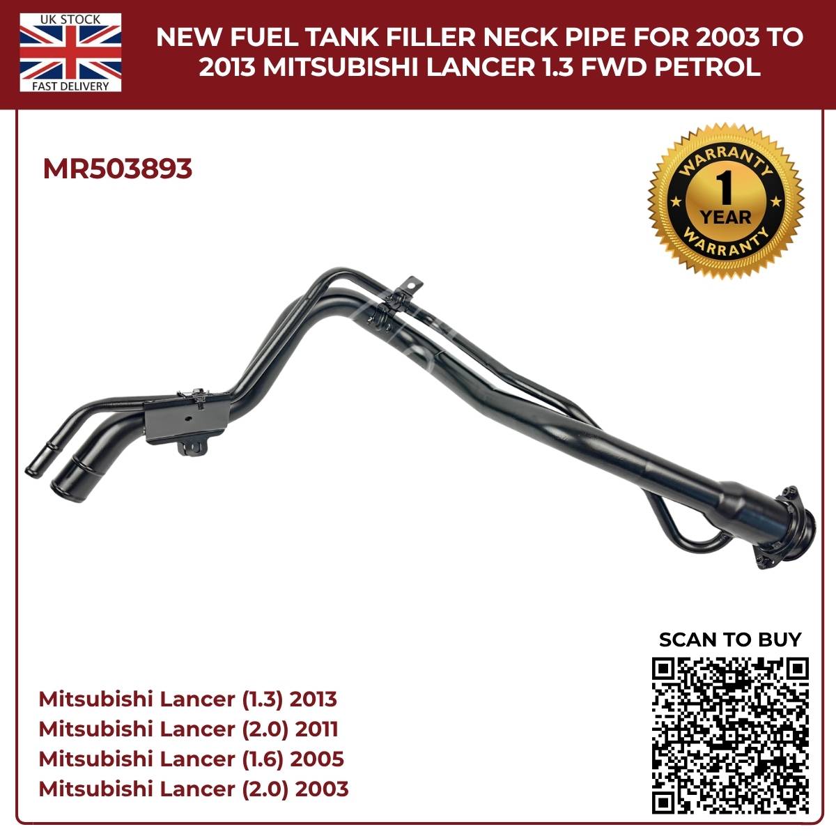 Benzintank-Einfüllstutzen für Mitsubishi Lancer VII 1.6 von 2003 bis 2013 