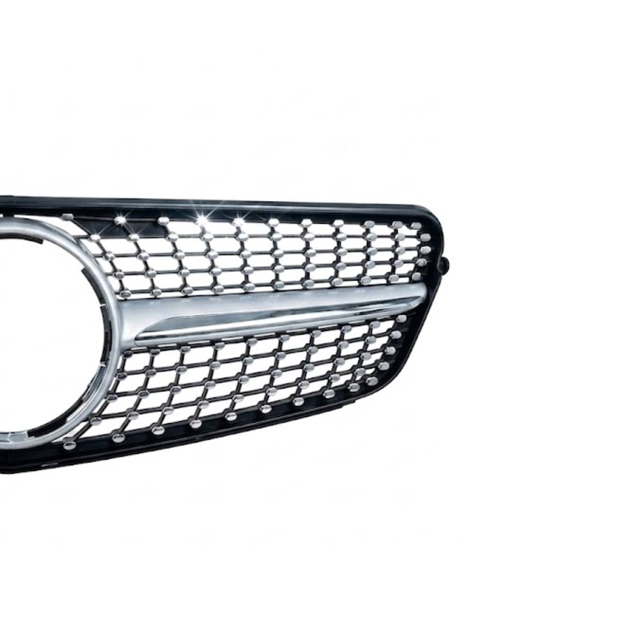 Front Bumper Diamond Chrome Grille for Mercedes‑Benz C‑Class W204 Saloon (2007–2014) | Fits C180, C220