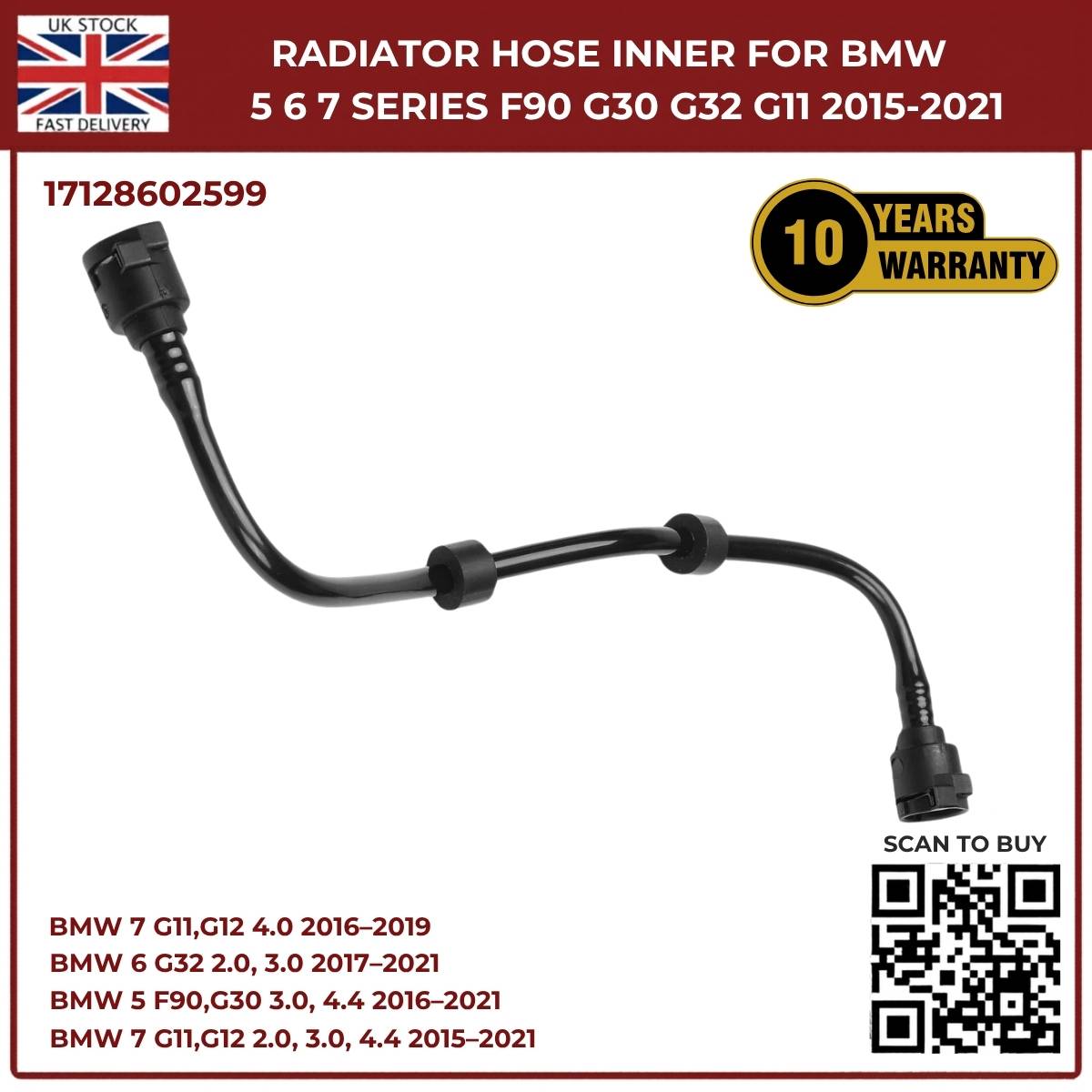 New Inner Radiator Hose for BMW 5 6 7 Series F90 G30 G11 (2015-2021) 17128602599