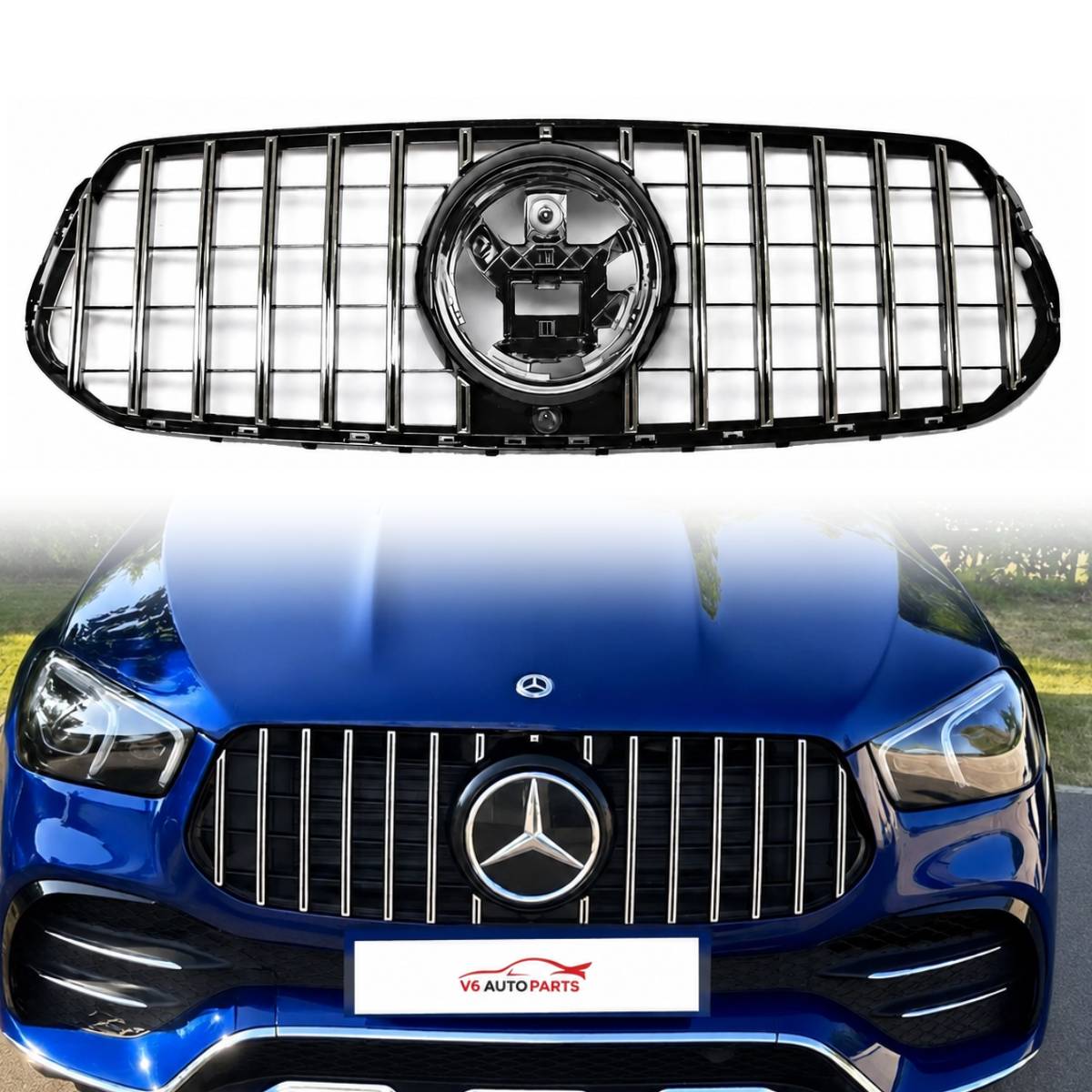 Chrome Panamericana AMG Front Bumper Grille – Mercedes GLE W167 (2019–2023) GLE500