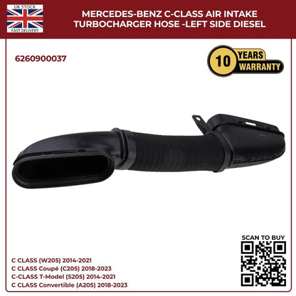 For Mercedes‑Benz C‑Class Diesel Air Intake Turbo Hose (Left Side) — A6260900037