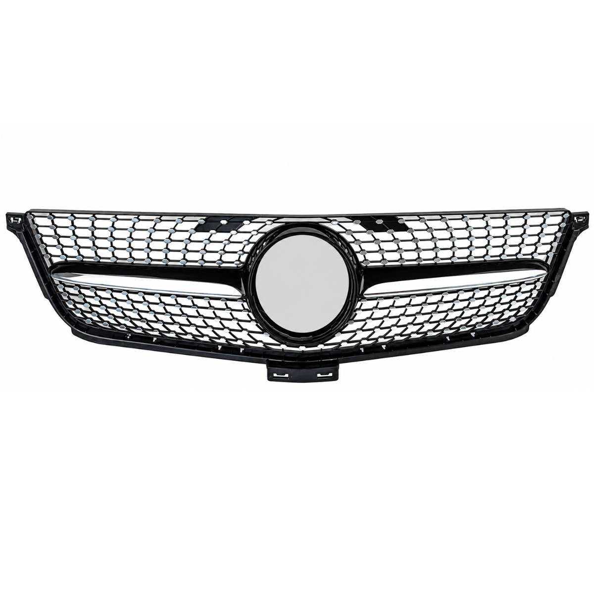 For Mercedes M‑Class X166 ML63 AMG Front Radiator Diamond Grille Black Chrome (2011–2016)