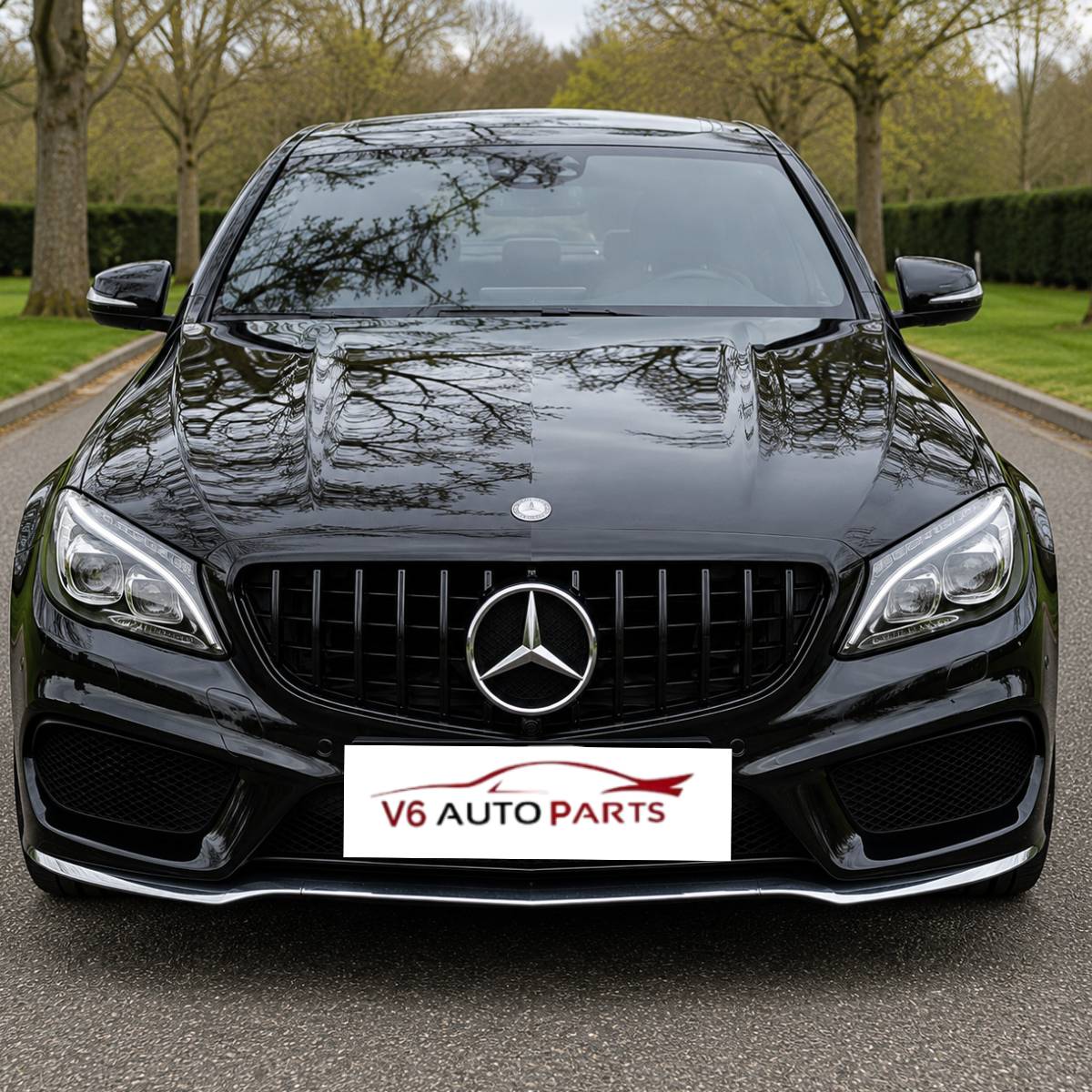 For Mercedes E-Class W207 GT Panamericana Front Bumper Grille – Gloss Black (E220, E300 | 2013–2016 Facelift)