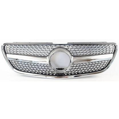 168CF Frontstoßstange Diamond Silver Grille für 2014–2022 Benz VITO BOX VAN W447 Chrom 