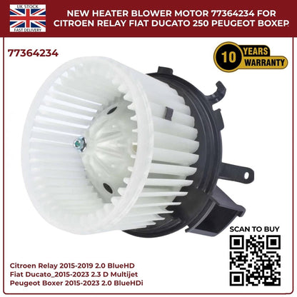 Heater Blower Motor Fan – Citroen Relay 2015–2019 / Peugeot Boxer / Fiat Ducato 250 – OE 77364234