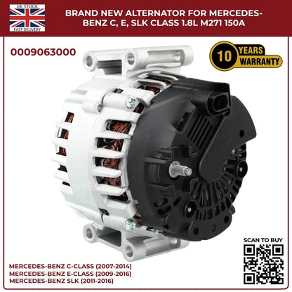 image of Mercedes-Benz E Class 12V 150AMP Alternator Replacement 0009063000