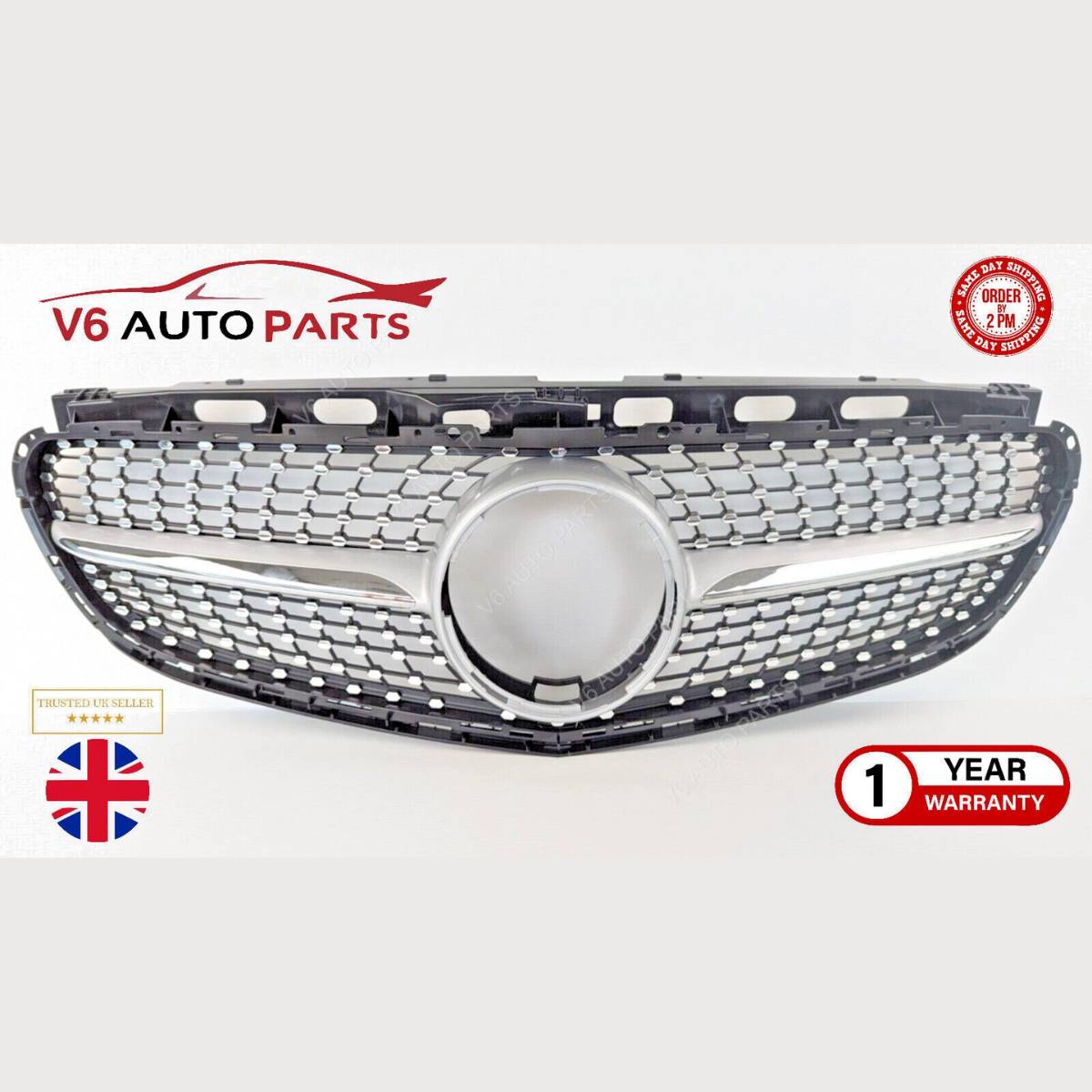 For Mercedes E‑Class W212 Diamond Front Grille – AMG Facelift E250 (2013–2016)