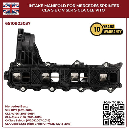 Intake Manifold OEM 6510903037 – Mercedes Sprinter, CLA, S-Class, E-Class, C-Class, Vito, SL, GLA, GLE