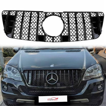 For Mercedes M-Class W164 Front GT Grille – Gloss Black (ML320/ML350/ML550, 2009–2012)