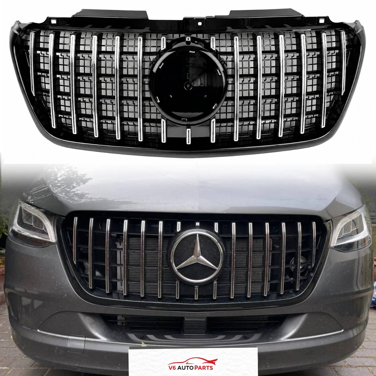 For Mercedes Benz Sprinter W907 2018–2025 Facelift Panamericana Front Radiator Grille