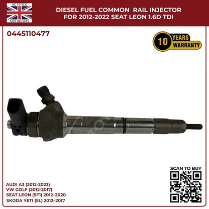 Seat Leon Diesel Injector 0445110477 – 1.6 TDI CR (2012–2022)