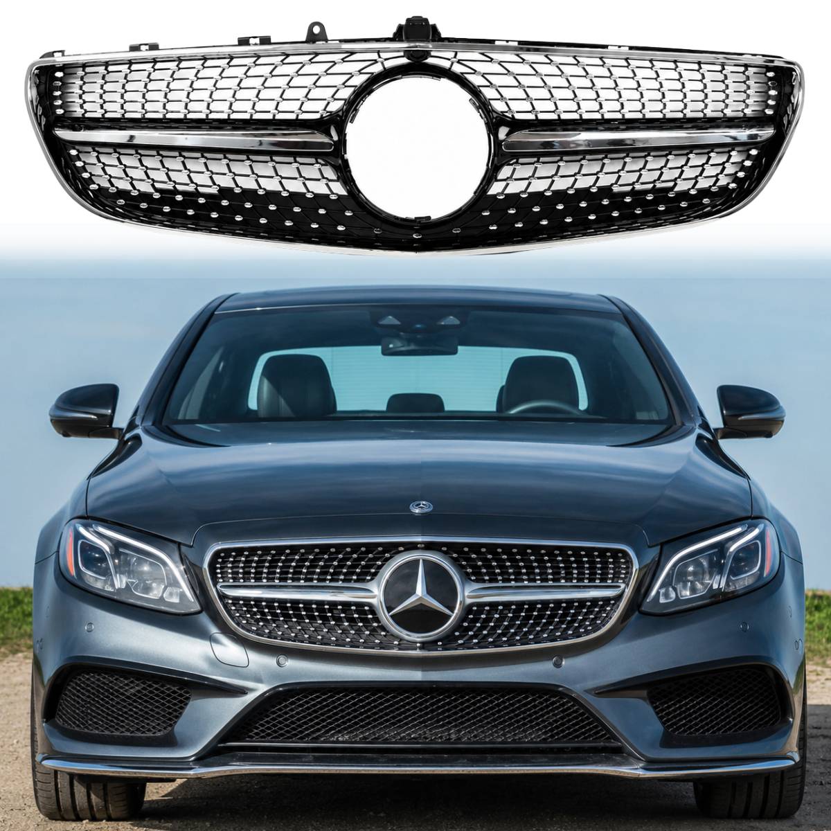 For Mercedes CLS C218 Coupe Facelift Front Bumper Honeycomb Grille – Fits CLS53 & CLS400 (2014–2018)