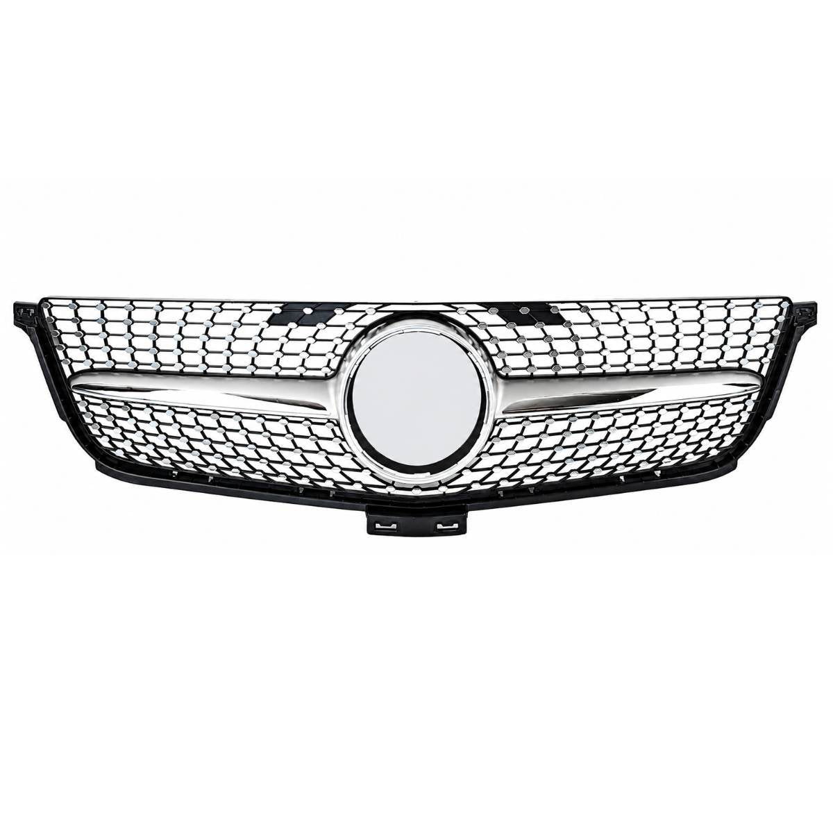 For Mercedes M‑Class W166 ML300/320/400 Front Radiator Grille (2012–2016) – Diamond Chrome