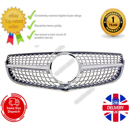 For Mercedes‑Benz E‑Class W207 (2013‑2016) Front Radiator Diamond AMG Style Grille – Fits E300, E350, E550 Coupe & Convertible
