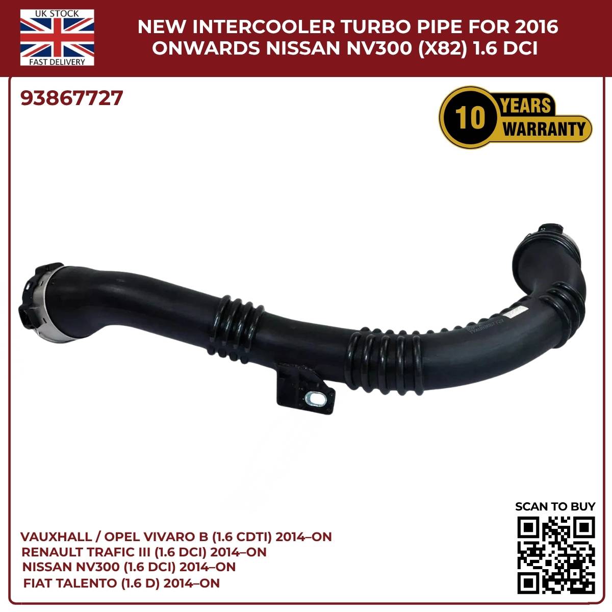 Turbo Boost Intercooler Hose Pipe – Vauxhall Vivaro B / Renault Trafic (2014–2025)