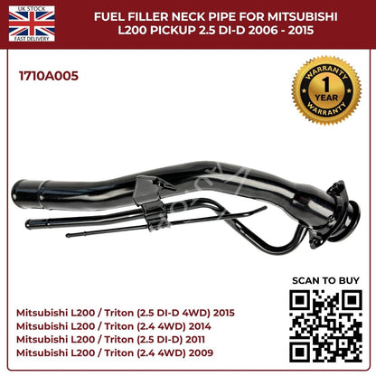 Fuel Filler Neck Pipe for Mitsubishi L200 Pickup 2006–2015 2.5 DI‑D – Part 1710A005