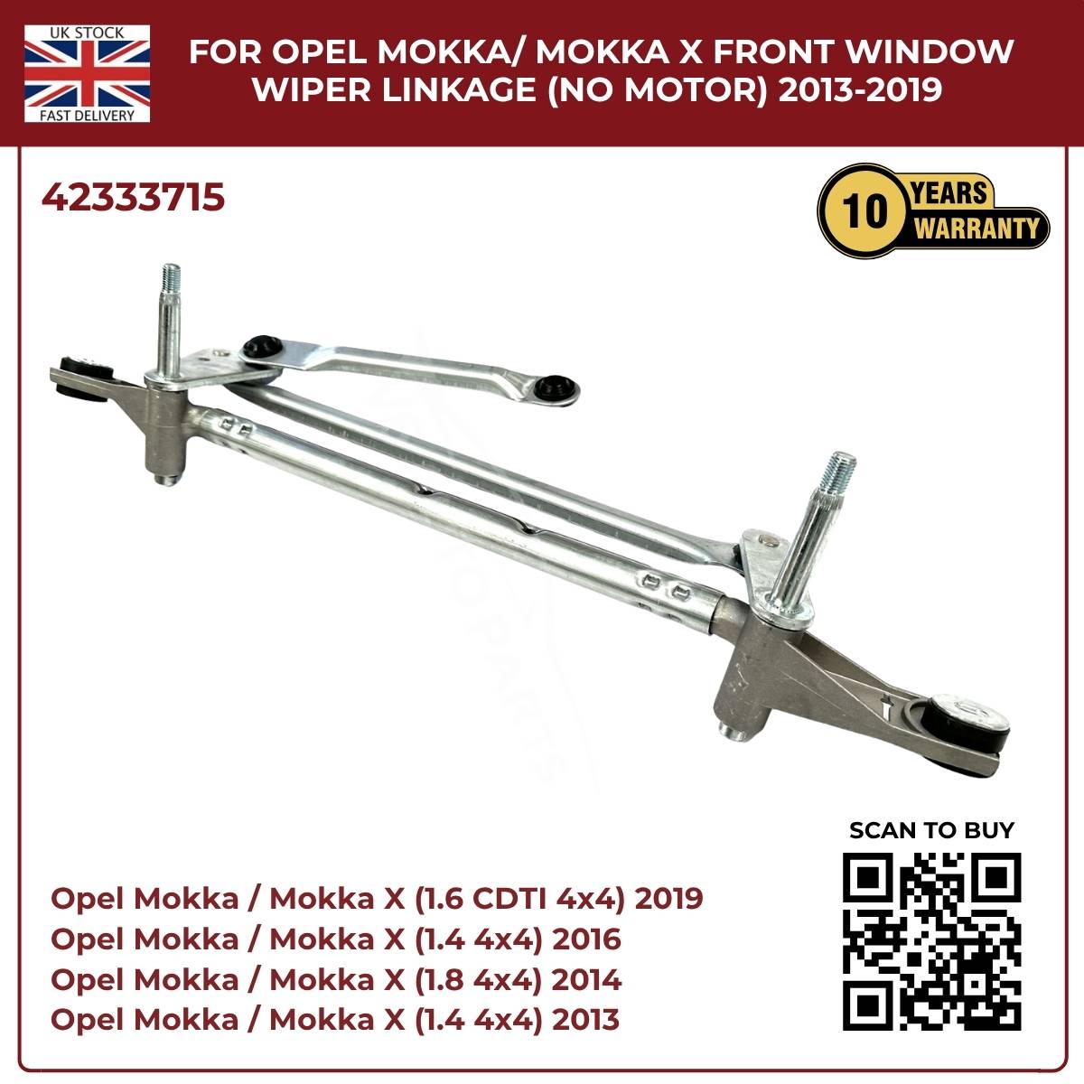Front Windscreen Wiper Linkage For Opel Mokka / Mokka X 2013 - 2019 RHD 42333715