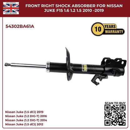 Front Right Shock Absorber – Nissan Juke F15 1.2 / 1.5 / 1.6 (2010–2019) OEM 54302BA61A