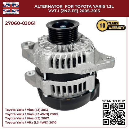 Alternator 27060-0J061 – Toyota Yaris/Vitz 1.3L VVT-i (2005–2014)