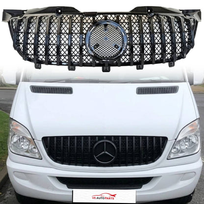 Front Radiator Black GT Grille – Mercedes Sprinter W906 MK2 2008–2013 Pre‑Facelift