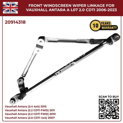 Front Windscreen Wiper Linkage Assembly – Fits Vauxhall Opel Antara 2007‑Onwards (Diesel & Petrol) | OE Ref 20914318