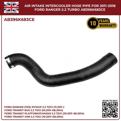 Black Intercooler Turbo Air Intake Hose Pipe – Fits Ford Ranger 2.2 TDCi (2011–2018) AB396K683CE