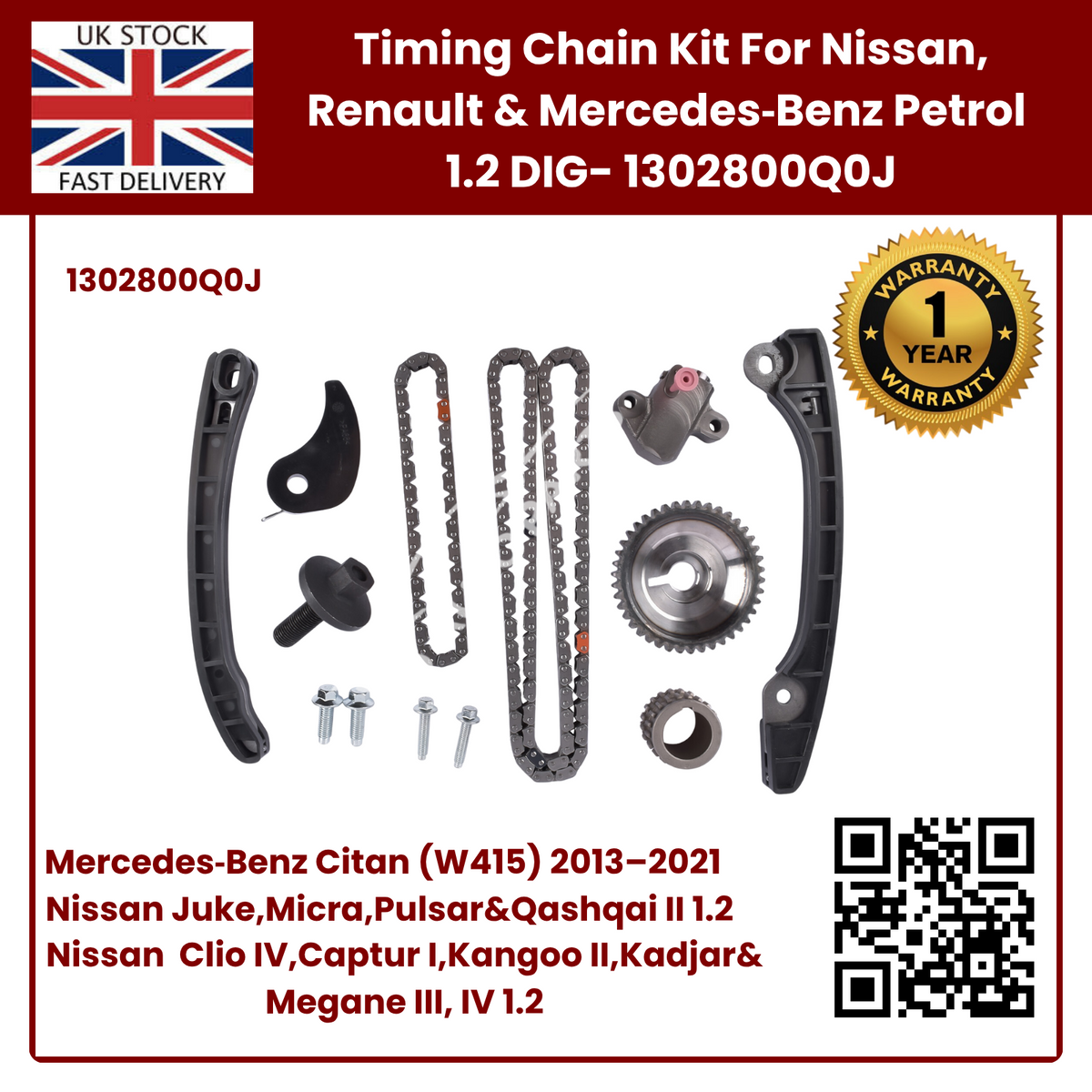 image of Mercedes 1.2 petrol timing chain kit TCK307 1302800Q0J