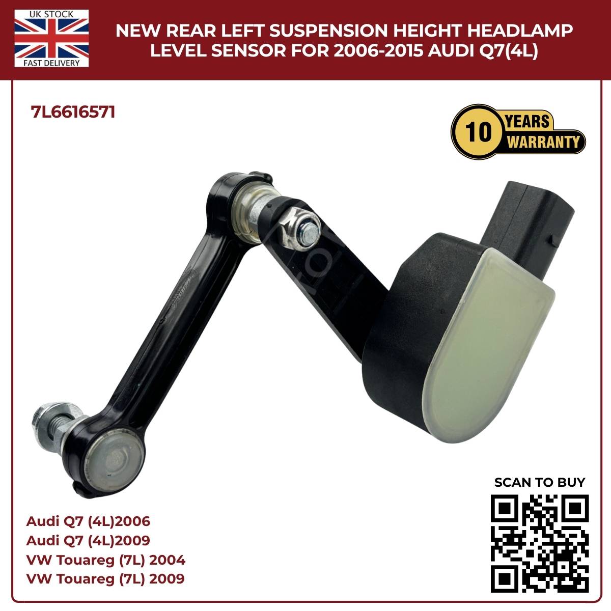 Rear Left Suspension Level Sensor – VW Touareg (2002–2010)
