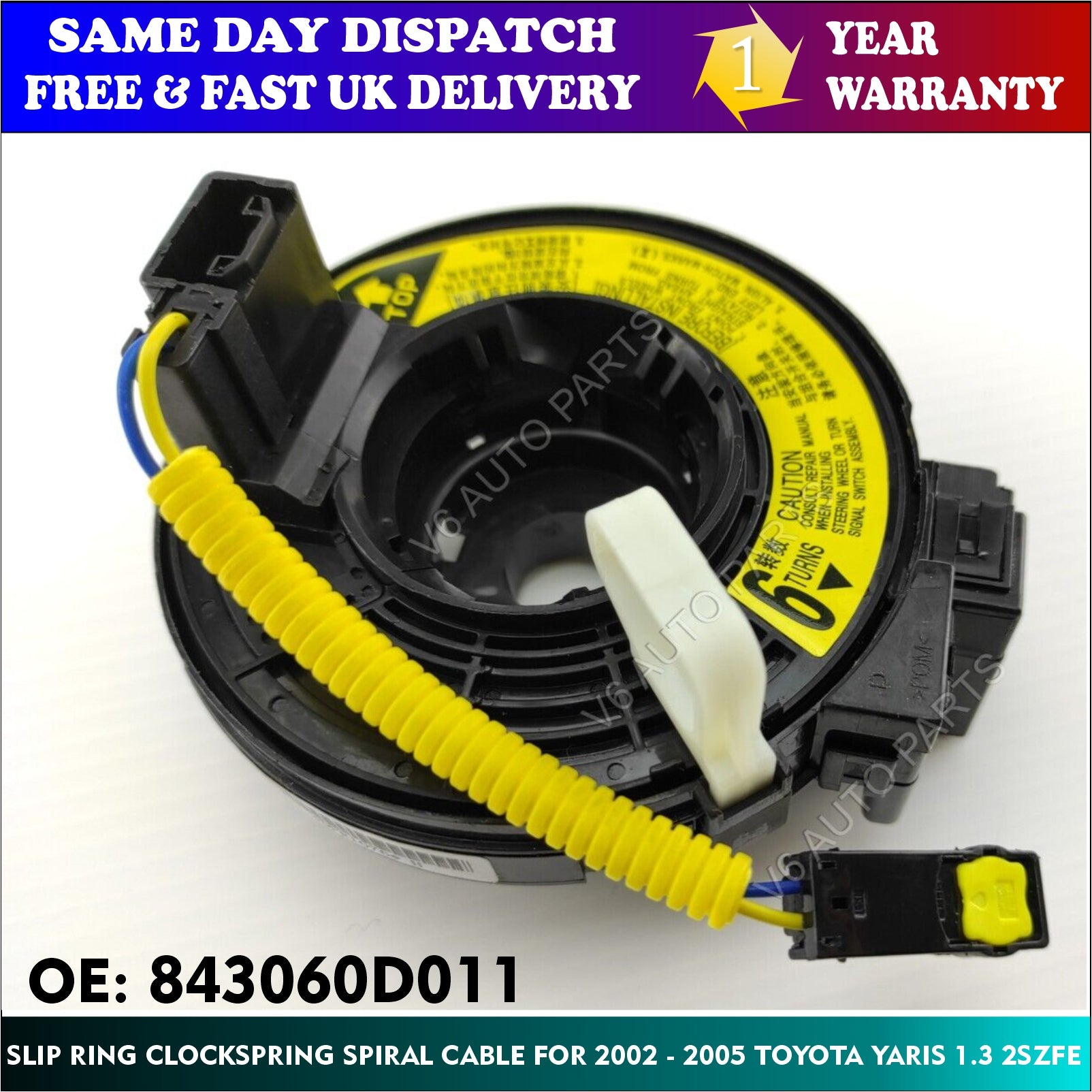 Slip Ring Clockspring Spiral Cable For 2002 - 2005 TOYOTA YARIS 1.3 2SZFE 84306-0D011